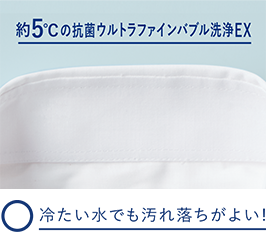 約5℃の抗菌ウルトラファインバブル洗浄EX　冷たい水でも汚れ落ちがよい！