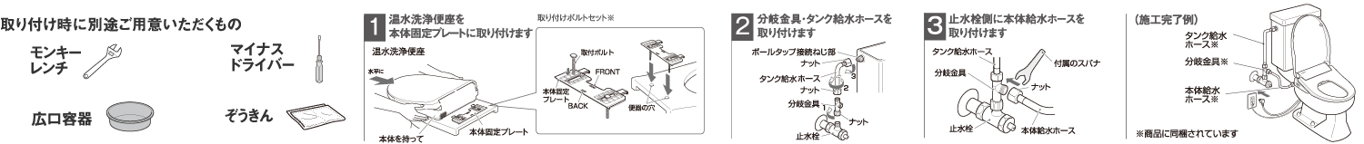 東芝温水洗浄便座　SCS-SRA7020　取付方法