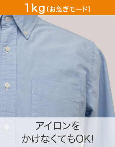 1kg（お急ぎモード）アイロンをかけなくてもOK!